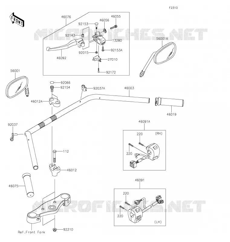 GUIDON Kawasaki MOTOS 900 2020 VULCAN 900 CLASSIC  VN900BLF