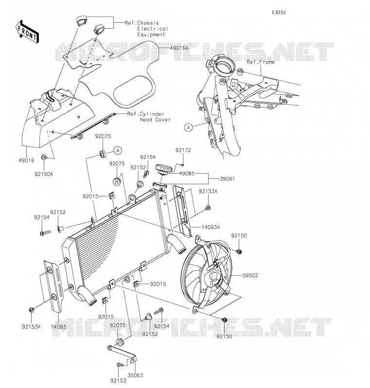 RADIATEUR Kawasaki MOTOS 900 2020 Z900RS  ZR900CLF