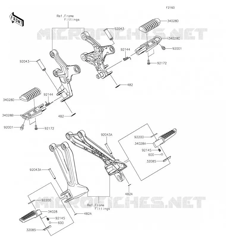 REPOSE PIED Kawasaki MOTOS 900 2020 Z900RS  ZR900CLF