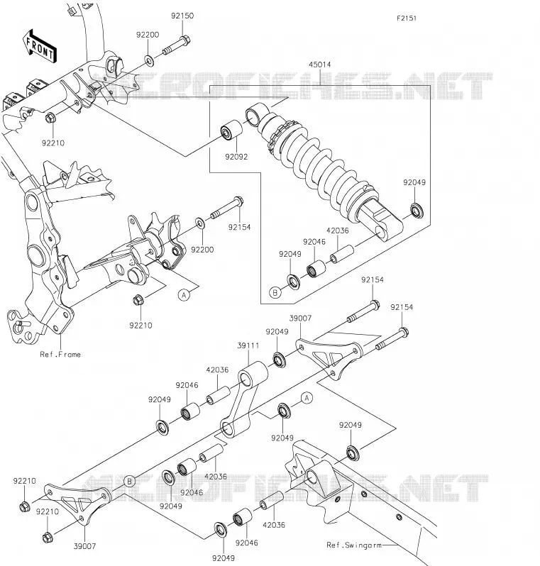 SUSPENSION/AMORTISSEUR Kawasaki MOTOS 900 2020 Z900RS  ZR900CLF