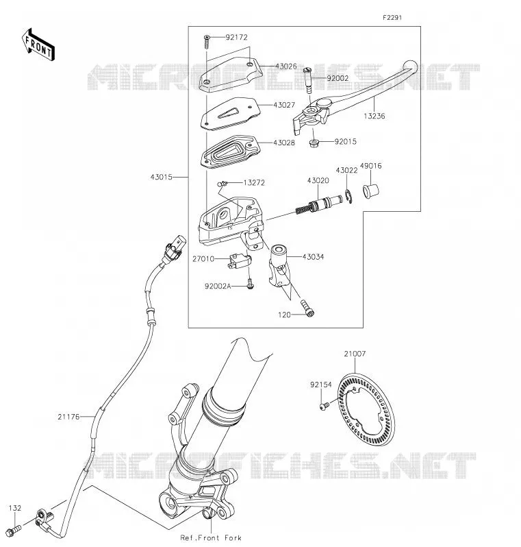 MAITRE CYLINDRE AV Kawasaki MOTOS 900 2020 Z900  ZR900HLF