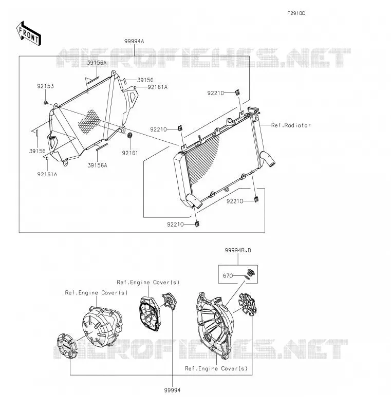 Accessory(ENG. Cover Ring and Cap) Kawasaki MOTOS 900 2020 Z900  ZR900HLF