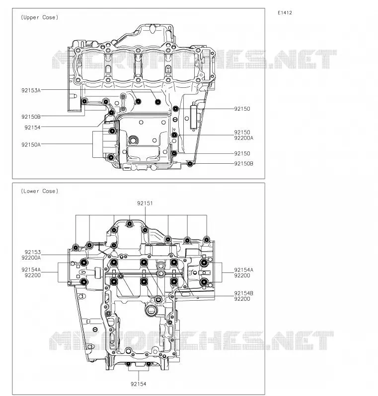 BOULON CARTER MOTEUR Kawasaki MOTOS 900 2020 Z900  ZR900HLF