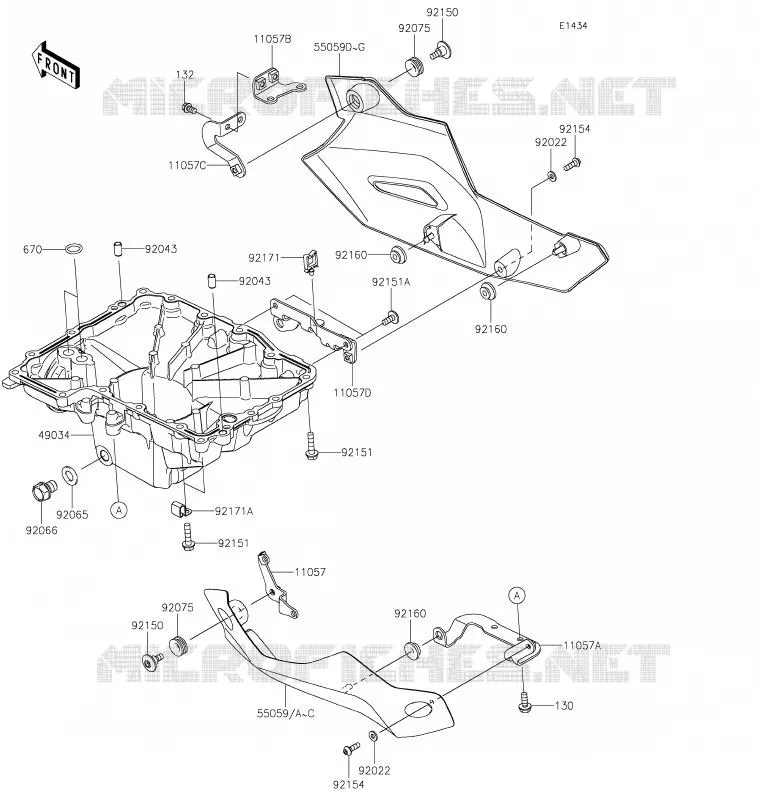 CARTER INFERIEUR Kawasaki MOTOS 900 2020 Z900  ZR900HLF