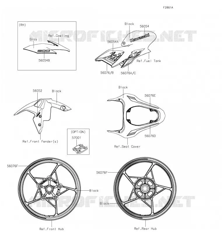 STICKER(GRAY) Kawasaki MOTOS 900 2020 Z900  ZR900HLF