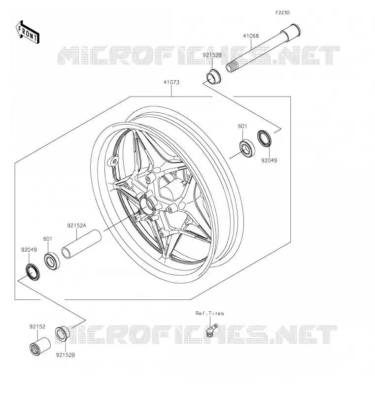 MOYEU AVANT Kawasaki MOTOS 1000 2020 NINJA H2 SX  ZX1002ALF