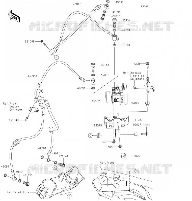 DURITE DE FREIN Kawasaki MOTOS 1000 2020 NINJA H2 SX SE  ZX1002BLF
