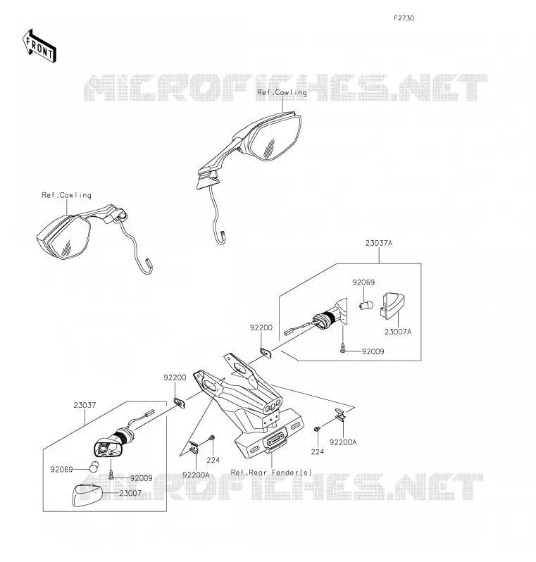 CLIGNOTANTS Kawasaki MOTOS 1000 2020 NINJA ZX-10R  ZX1002ELFA