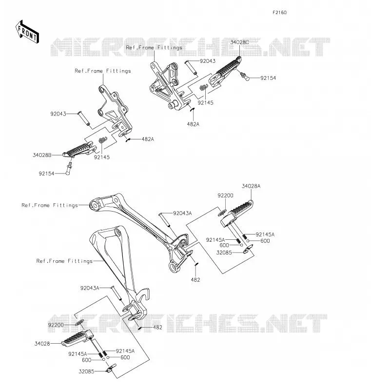 REPOSE PIED Kawasaki MOTOS 1000 2020 NINJA ZX-10R  ZX1002FLFA