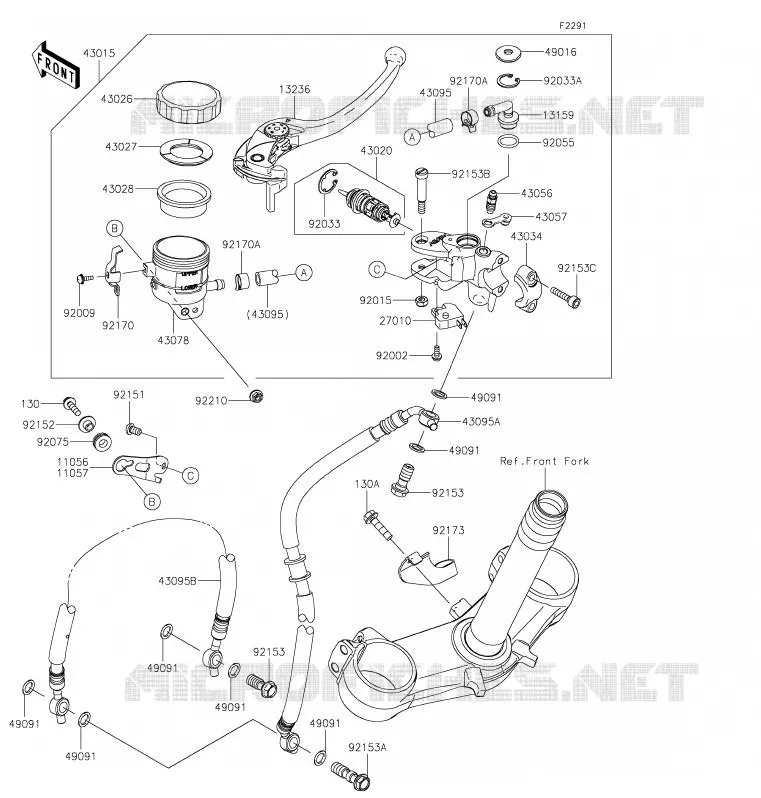 MAITRE CYLINDRE AV Kawasaki MOTOS 600 2020 NINJA ZX-6R  ZX636HLF