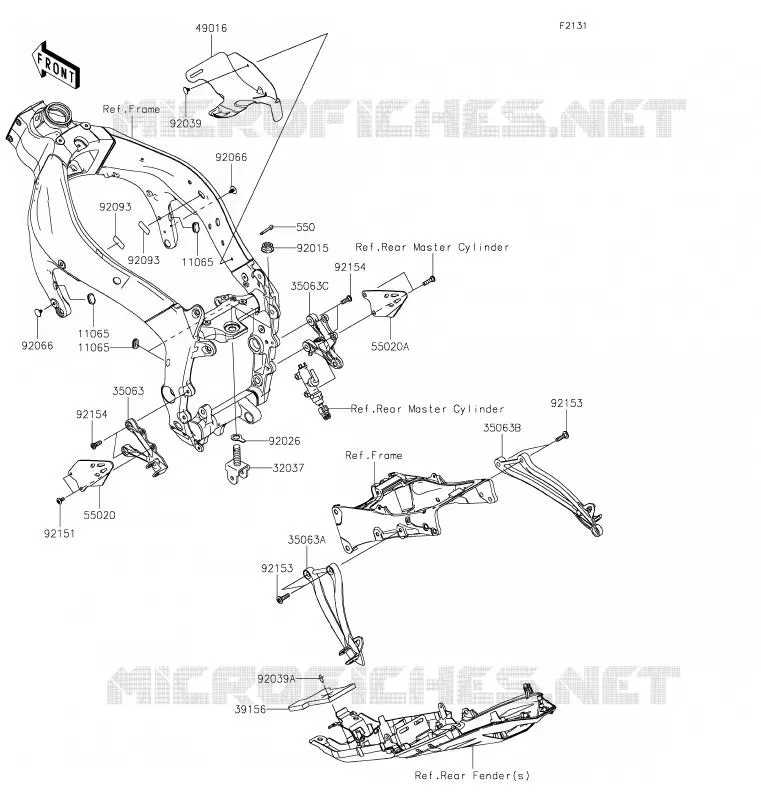 PIECE DE CADRE (COUVERTURE) Kawasaki MOTOS 600 2020 NINJA ZX-6R  ZX636HLF