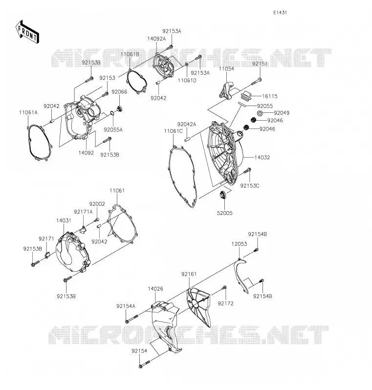 COUVERCLES MOTEUR Kawasaki MOTOS 600 2020 NINJA ZX-6R  ZX636HLF