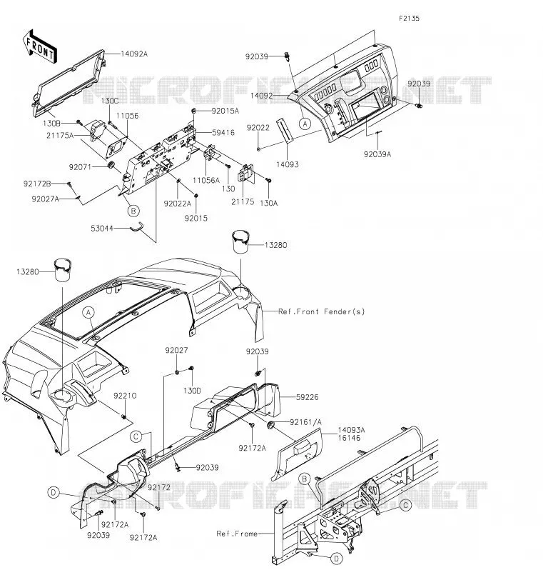 BOITE AVANT Kawasaki SSV 1000 2020 MULE PRO-DXT  KAF1000ALF