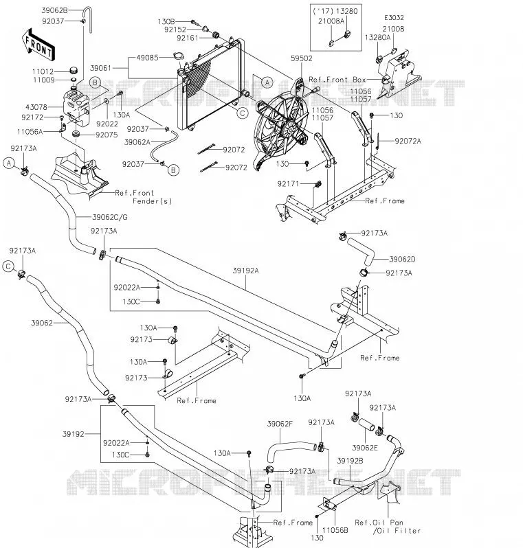 RADIATEUR Kawasaki SSV 1000 2020 MULE PRO-DXT  KAF1000BLF