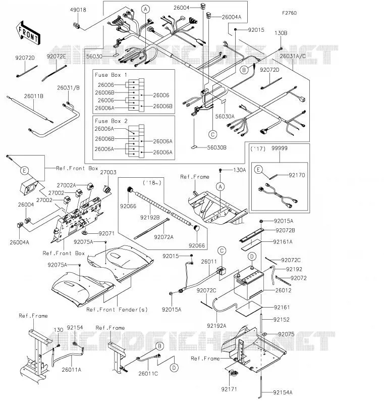 CHASSIS EQUIPMENT ELECTRIQUE Kawasaki SSV 1000 2020 MULE PRO-DX  KAF1000ELF