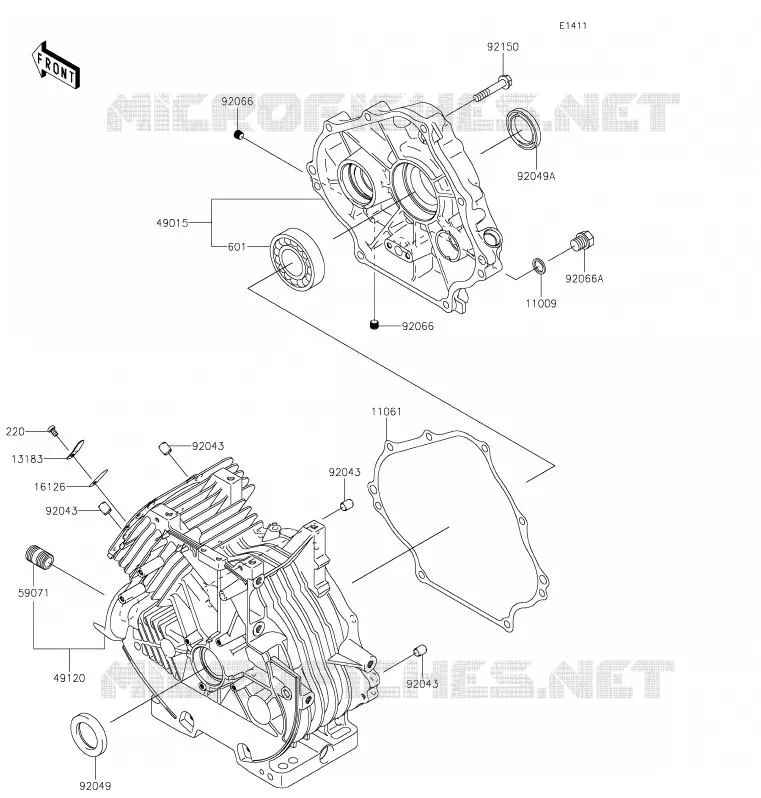 CARTER MOTEUR(S) Kawasaki SSV 400 2020 MULE SX  KAF400JLF