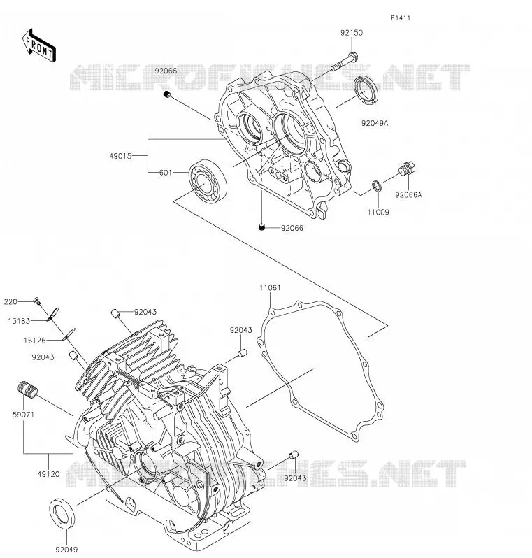CARTER MOTEUR(S) Kawasaki SSV 400 2020 MULE SX  KAF400SLF