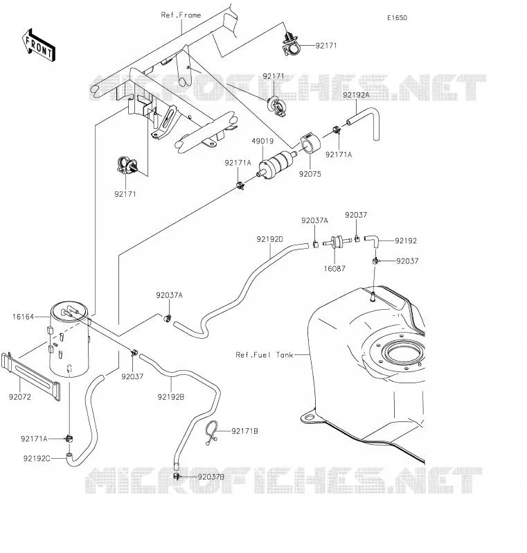 SYSTEME D'EVAPORATION CARBURANT Kawasaki SSV 400 2020 MULE SX  KAF400WLF