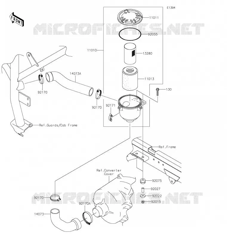 FILTRE A AIR - CONVERTISSEUR Kawasaki SSV 620 2020 MULE 4000  KAF620PLF