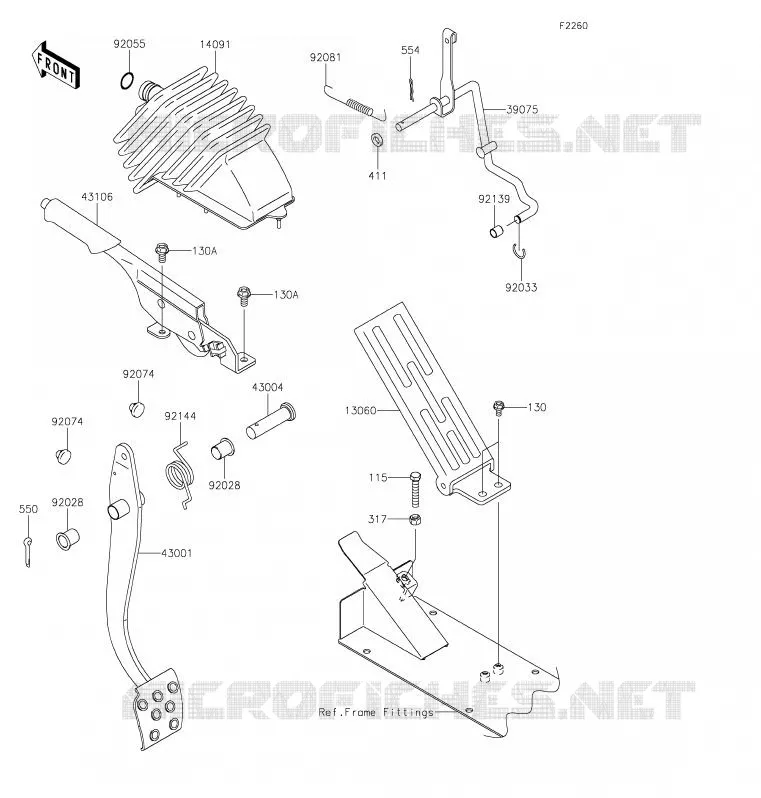 PEDALE DE FREIN/LEVIER ACCELERATEUR Kawasaki SSV 620 2020 MULE 4000  KAF620PLF