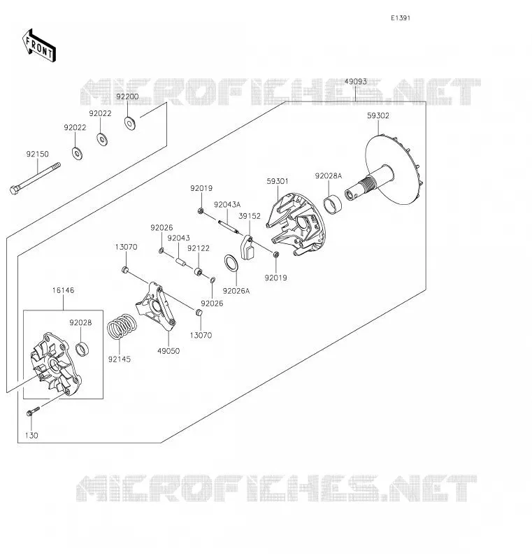 VARIATEUR Kawasaki SSV 620 2020 MULE 4000  KAF620PLF