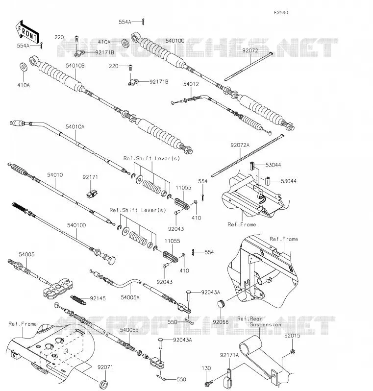 CABLES Kawasaki SSV 620 2020 MULE 4010 TRANS 4X4  KAF620RLF