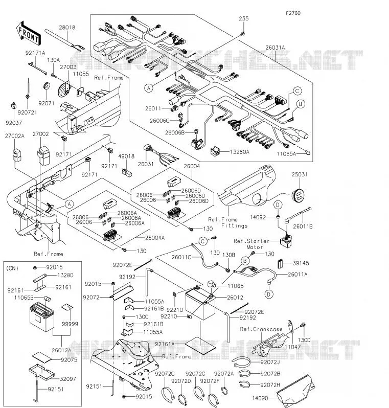 CHASSIS EQUIPMENT ELECTRIQUE Kawasaki SSV 620 2020 MULE 4010 TRANS 4X4  KAF620RLF