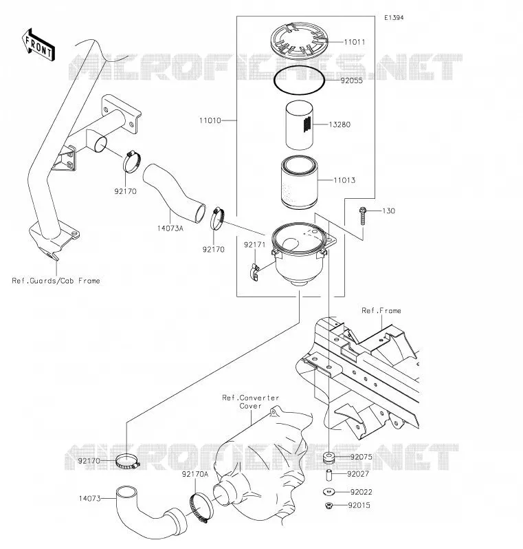 FILTRE A AIR - CONVERTISSEUR Kawasaki SSV 620 2020 MULE 4010 TRANS 4X4  KAF620RLF