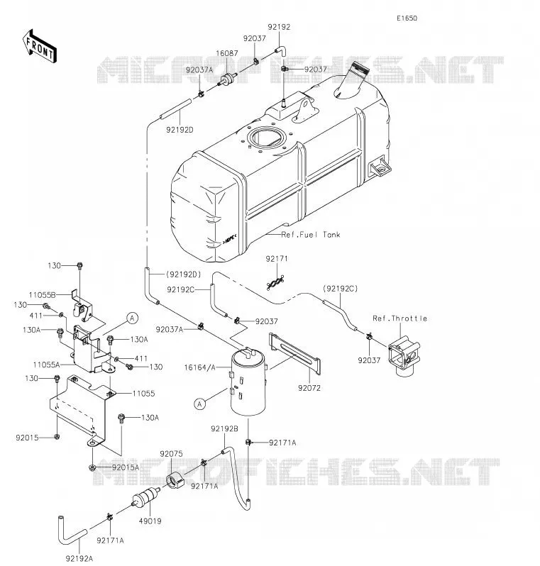 SYSTEME D'EVAPORATION CARBURANT Kawasaki SSV 620 2020 MULE 4010 TRANS 4X4  KAF620RLF