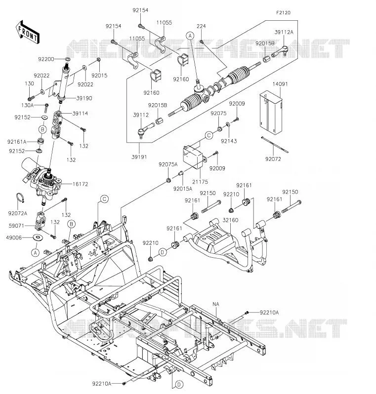 CH&Acirc;SSIS Kawasaki SSV 620 2020 MULE 4010 TRANS 4X4  KAF620RLF