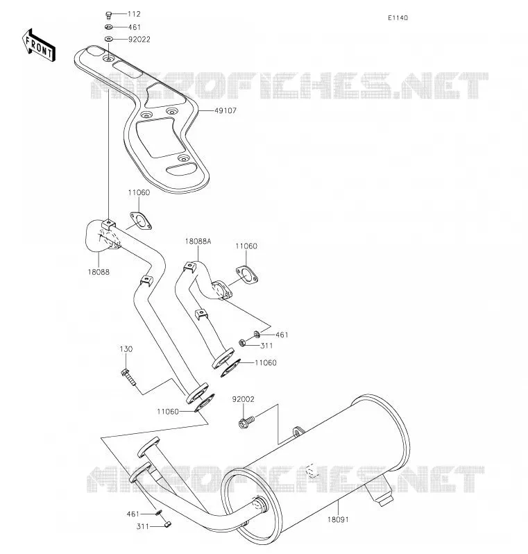 &Eacute;CHAPPEMENT Kawasaki SSV 620 2020 MULE 4010 TRANS 4X4  KAF620RLF