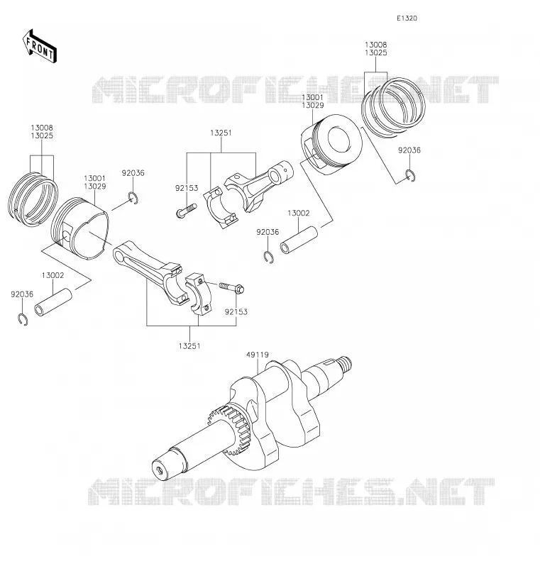 VILEBREQUIN/PISTON Kawasaki SSV 620 2020 MULE 4010 TRANS 4X4  KAF620RLF