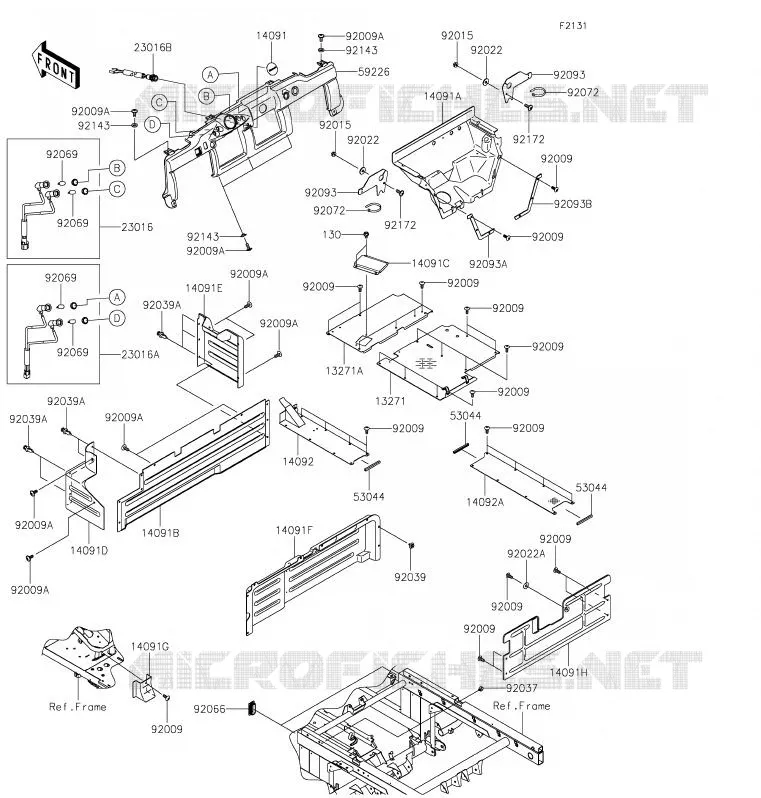PIECE DE CADRE (COUVERTURE) Kawasaki SSV 620 2020 MULE 4000 TRANS  KAF620WLF