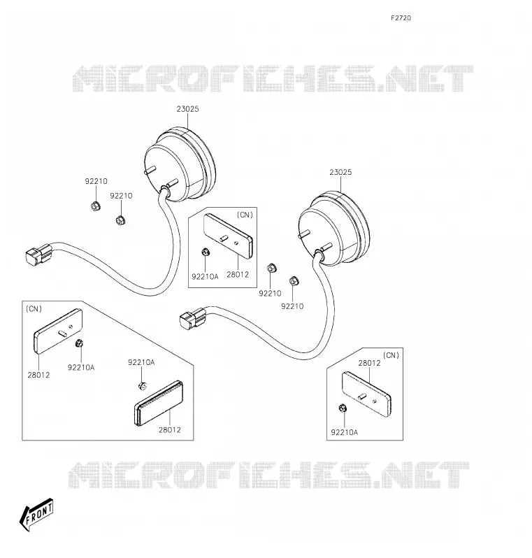 FEUX ARRI&Egrave;RE(S) Kawasaki SSV 700 2020 MULE PRO-MX  KAF700CLF