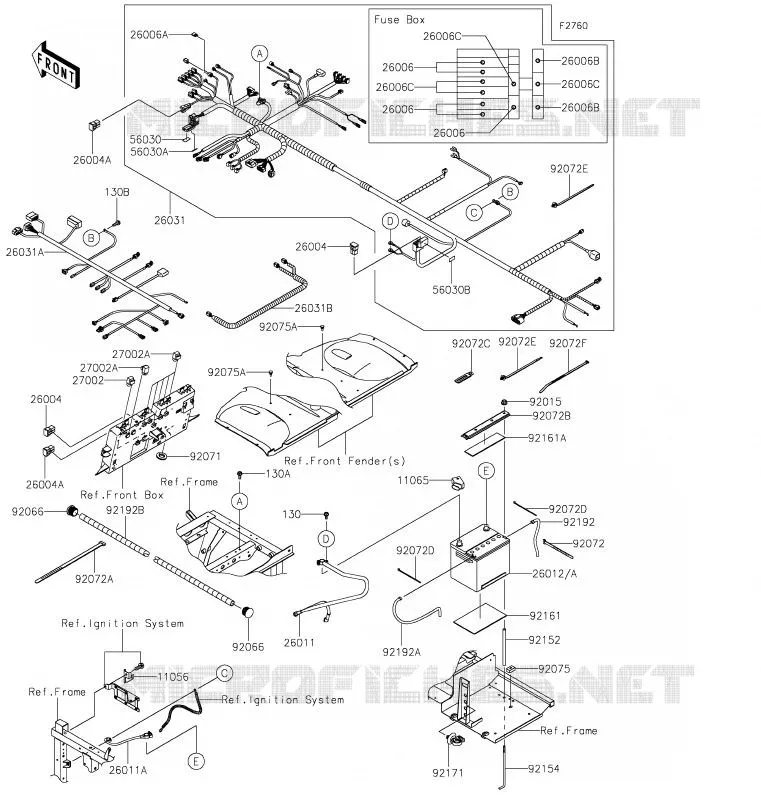 CHASSIS EQUIPMENT ELECTRIQUE Kawasaki SSV 820 2020 MULE PRO-FXT  KAF820BLF