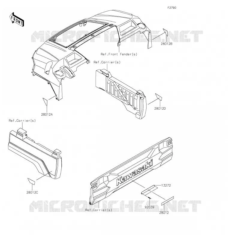 CATADIOPTRES(CN) Kawasaki SSV 820 2020 MULE PRO-FXT  KAF820CLF