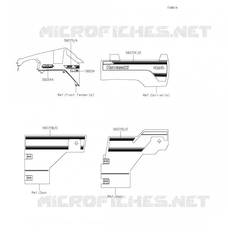 STICKER (NOIR) Kawasaki SSV 820 2020 MULE PRO-FXT  KAF820CLF