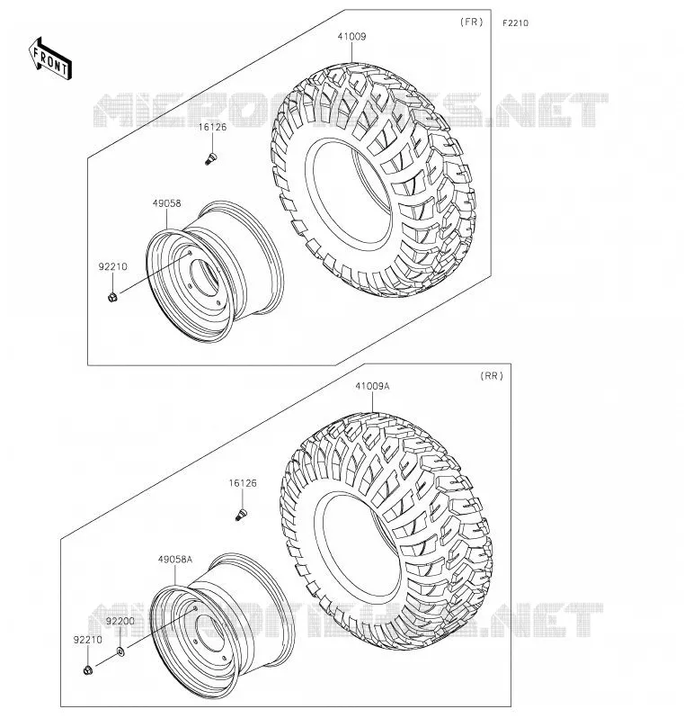 ROUE/PNEUS Kawasaki SSV 820 2020 MULE PRO-FXT  KAF820DLF