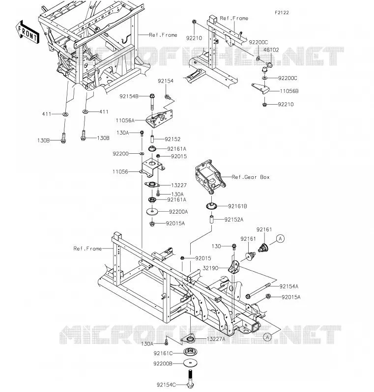 SUPPORT MOTEUR Kawasaki SSV 820 2020 MULE PRO-FXT  KAF820DLF