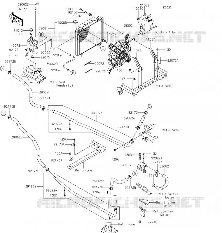 RADIATEUR Kawasaki SSV 820 2020 MULE PRO-FX  KAF820ELF