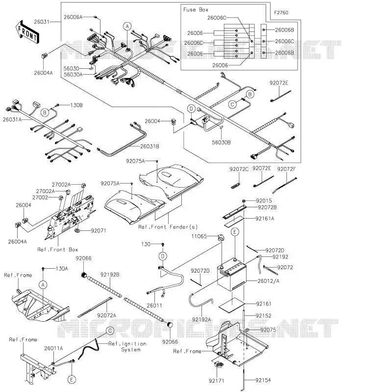 CHASSIS EQUIPMENT ELECTRIQUE Kawasaki SSV 820 2020 MULE PRO-FX  KAF820FLF