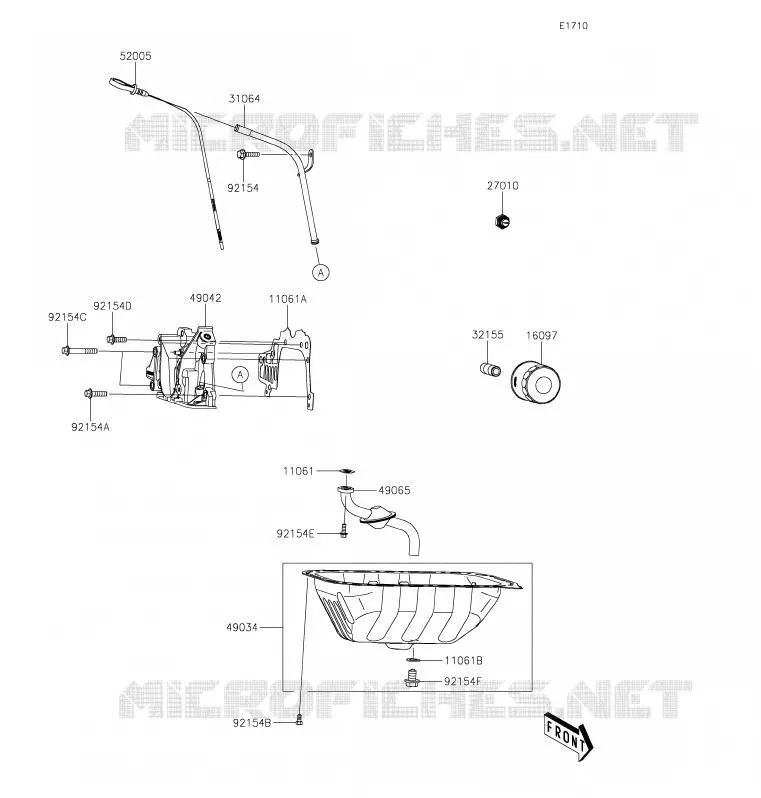 POMPE A HUILE/FILTRE &Agrave; HUILE Kawasaki SSV 820 2020 MULE PRO-FX  KAF820FLF