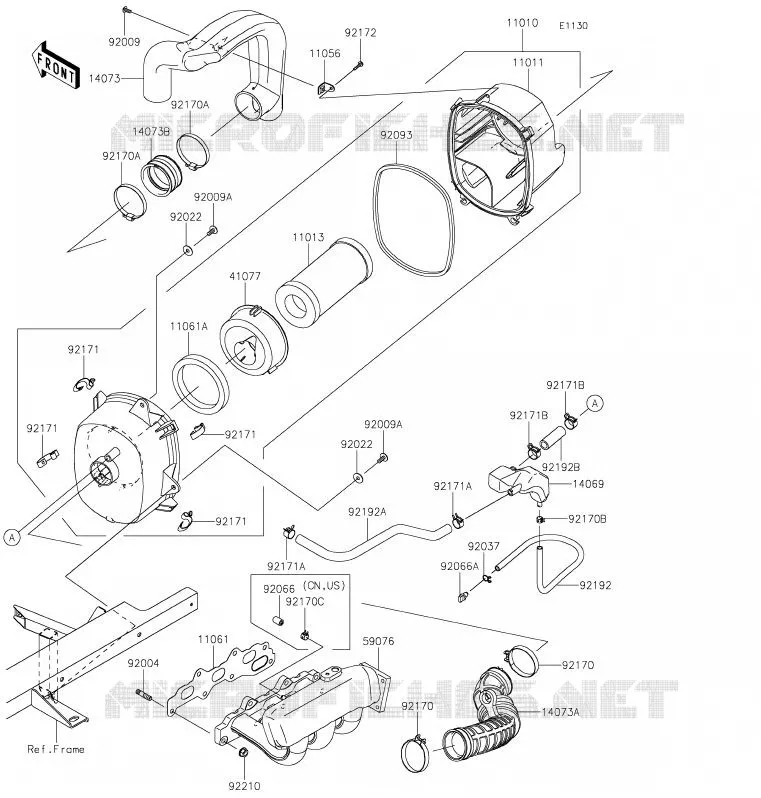 FILTRE A AIR Kawasaki SSV 820 2020 MULE PRO-FX  KAF820FLF