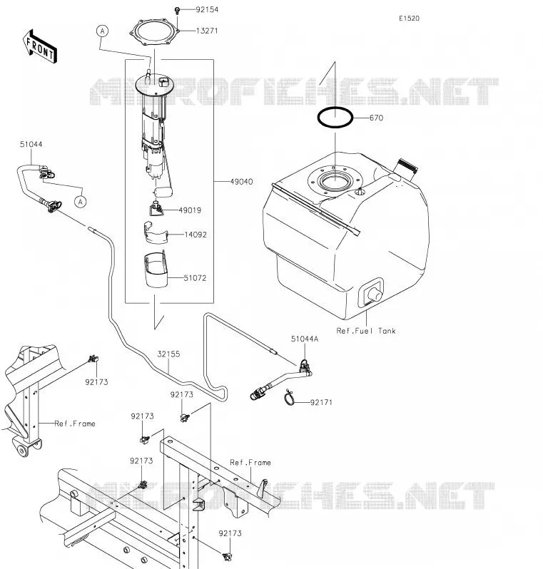 POMPE A ESSENCE Kawasaki SSV 820 2020 MULE PRO-FX  KAF820GLF