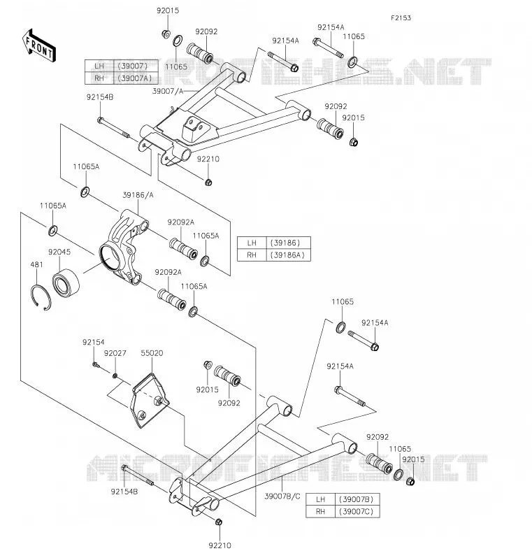 SUSPENSION ARRI&Egrave;RE Kawasaki SSV 820 2020 MULE PRO-FX  KAF820GLF