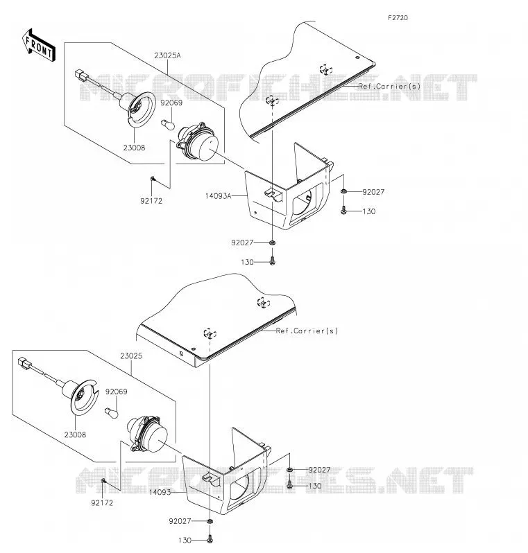 FEUX ARRI&Egrave;RE(S) Kawasaki SSV 820 2020 MULE PRO-FXT  KAF820JLF