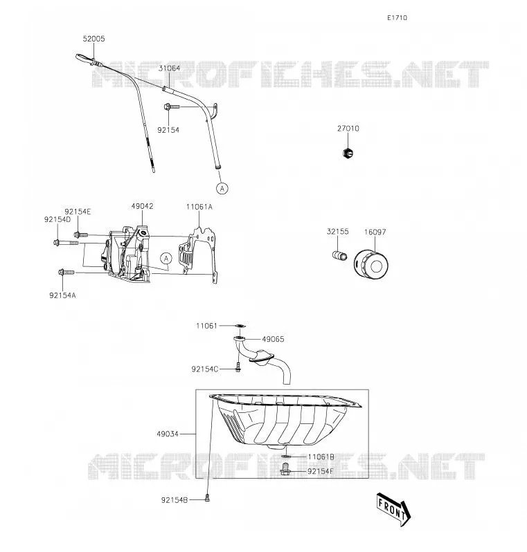POMPE A HUILE/FILTRE &Agrave; HUILE Kawasaki SSV 820 2020 MULE PRO-FXT  KAF820JLF