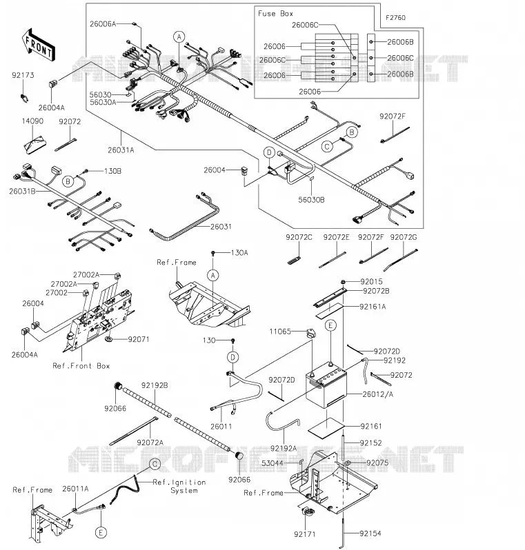 CHASSIS EQUIPMENT ELECTRIQUE Kawasaki SSV 820 2020 MULE PRO-FXR  KAF820KLF