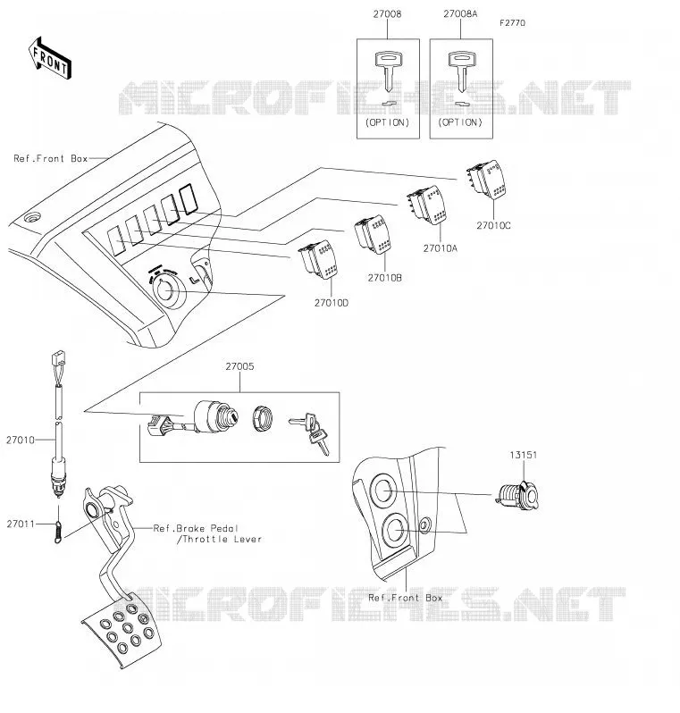 CONTACTEUR Kawasaki SSV 820 2020 MULE PRO-FXR  KAF820KLF