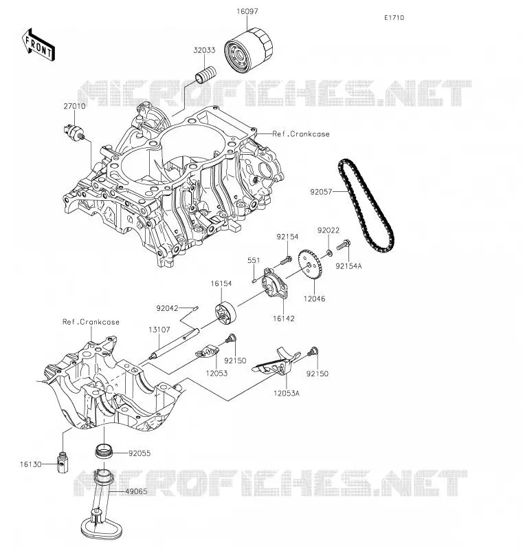 POMPE A HUILE/FILTRE &Agrave; HUILE Kawasaki SSV 1000 2020 TERYX KRX 1000  KRF1000ALF